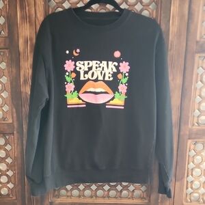 Black 'Speak Love' Graphic Sweatshirt